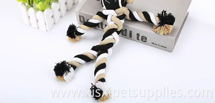 2019 Wholesale New Design durable chew rope dog toy with tennis ball